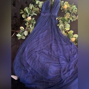 Blue on the run way maxi dress